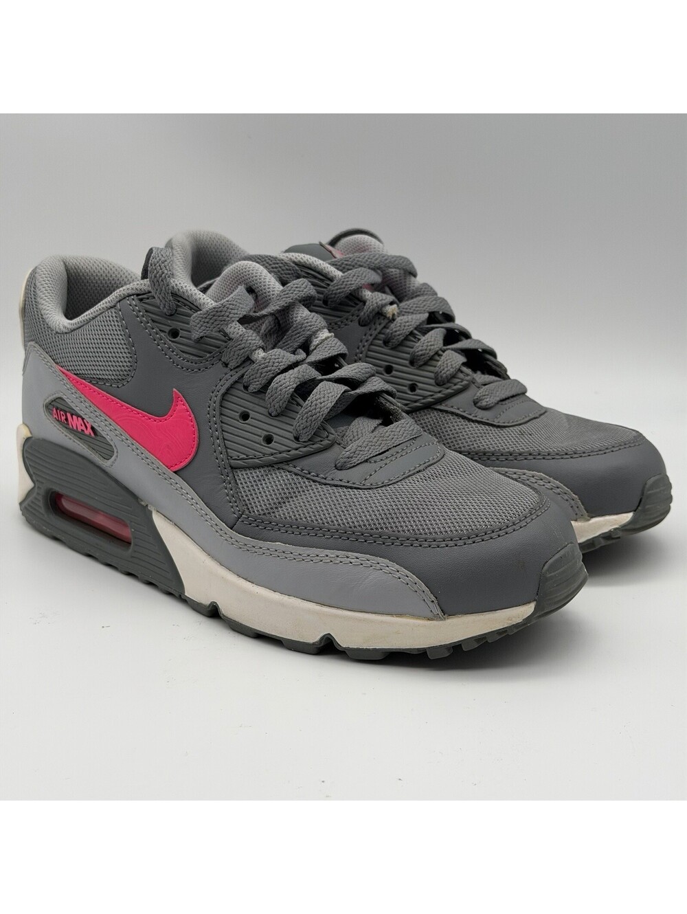 Nike Air Max 90 Gray Pink 724855-007 Youth 6Y Women’s 7.5 Sneakers